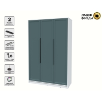 Шкаф распашной Тренд КТ-Ш3 (Белый платинум ЛДСП/ Верде ЛМДФ) Ш1360 В2128 Г547